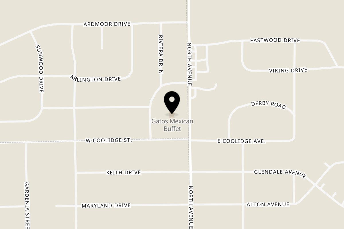 Map showing the location of Nush Spot on 883 North Ave in Battle Creek